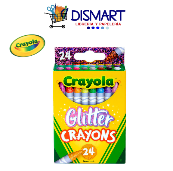 Crayon de Cera Crayola 24 Colores GLITTER