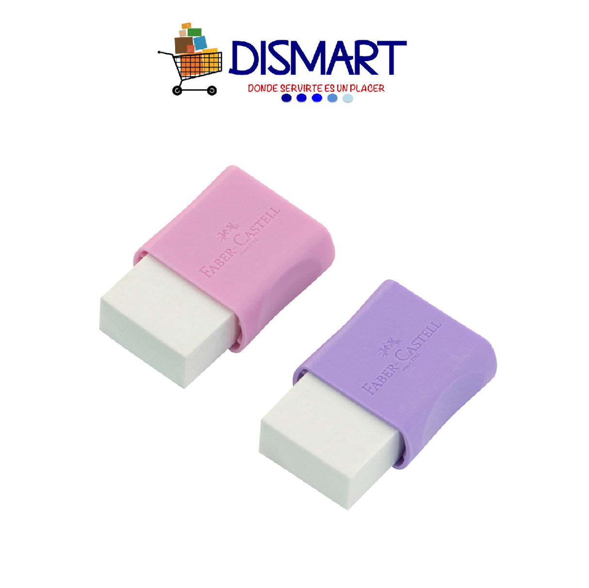 Borrador Escolar Pequeño Protector Plástico Pastel - Faber Castell TK-7024