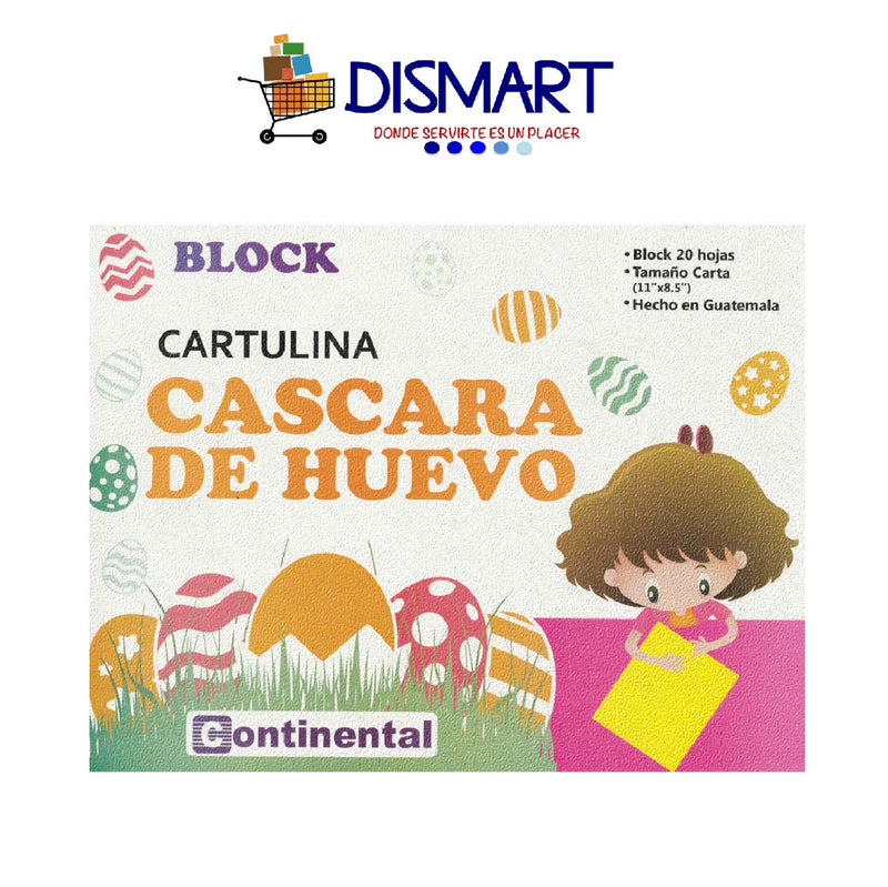 Block Cartulina ArcoIris Cascara De Huevo Carta 20 Hojas Continental