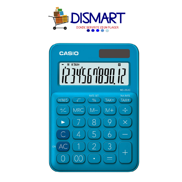 Calculadora de Escritorio Celeste 12 Digitos - Casio MS-20UC