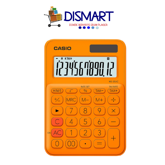 Calculadora de Escritorio Naranja 12 Dígitos - Casio MS-20UC