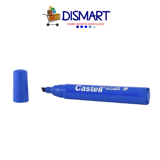 Marcador Permanente Punta Biselada Castell Azul