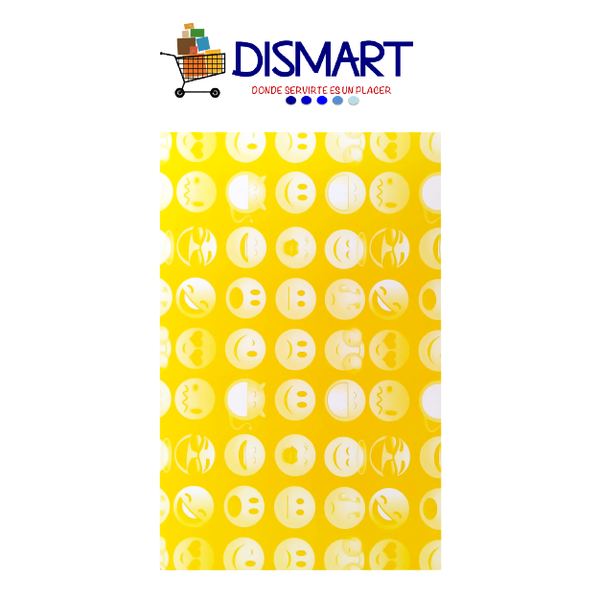 Cartulina Estampada T/Oficio Diseño Corazones Emojis Amarillo