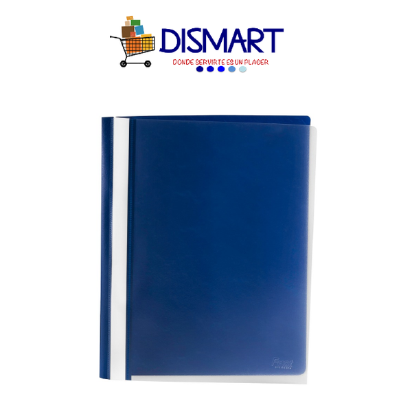 Folder Plástico Portada Transparente. T/Carta. Azul