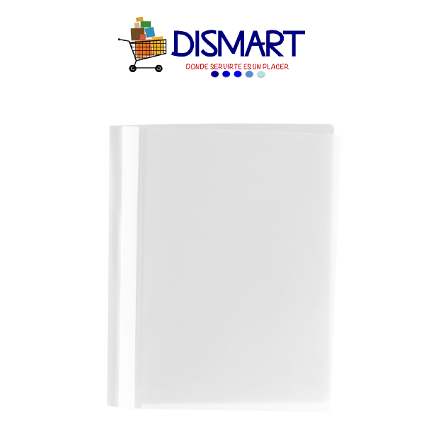 Folder Plástico Portada Transparente. T/Carta. Blanco