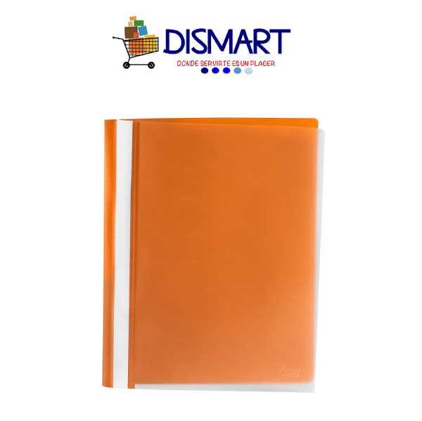 Folder Plástico Portada Transparente. T/Carta. Naranja
