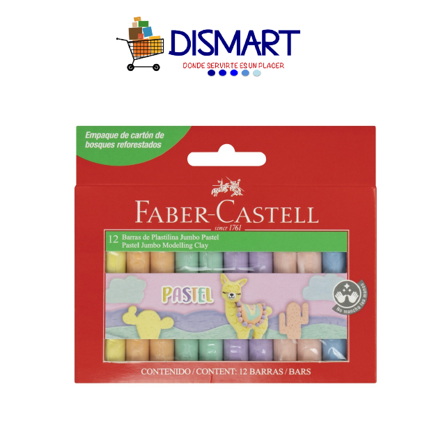 Plasticina en Barra. Caja x 12 Colores Pastel. 180gr. Faber Castell