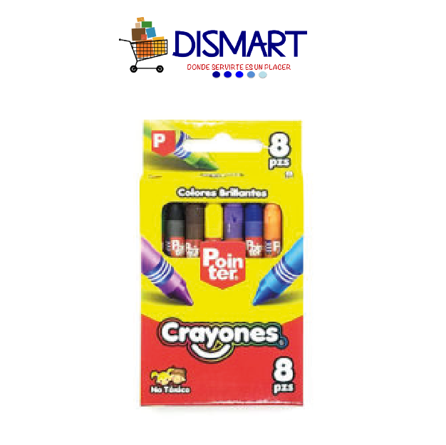 Crayon Cera 8 col Regular Redondo Pionter